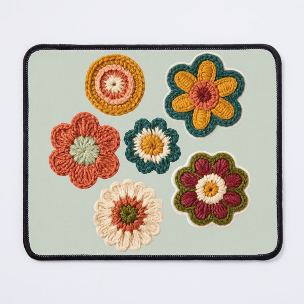 Item preview, Crochet Flower Sticker Set – Handmade Boho Floral Appliqué Collection designed and sold by KAM-KAM-STORE.