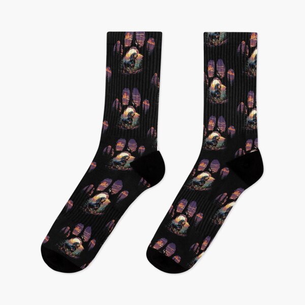 Item preview, Funny Black and Tan Dachshund Paw Synthwave Mountain Tree Mom Dad Kids designed and sold by rafaeltto.