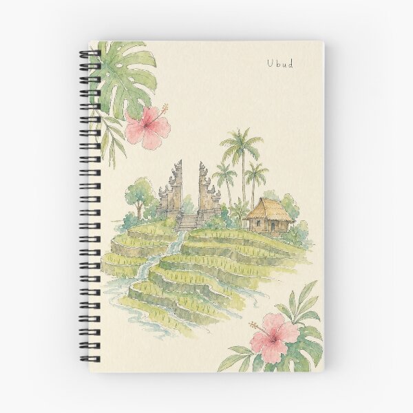 Item preview, Hand Painted Ubud Indonesia - Ink and Watercolor Sketch designed and sold by VisualArtsOasis.