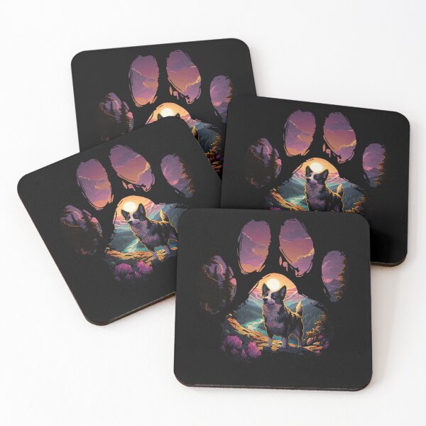 Item preview, Funny Black Brindle Corgi Paw Synthwave Mountain Tree Mom Dad Kids designed and sold by rafaeltto.