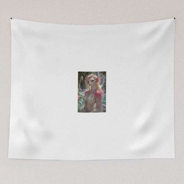 Item preview, Pink Axolotl Mermaid in Enchanted Grotto designed and sold by CathryneDelamort.