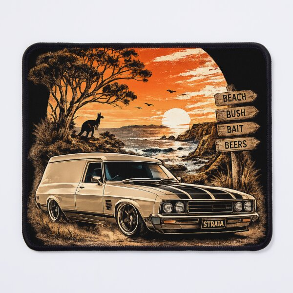 Item preview, Classic Aussie Muscle Car | Coastal Sunset Adventure designed and sold by EverclearDesign.