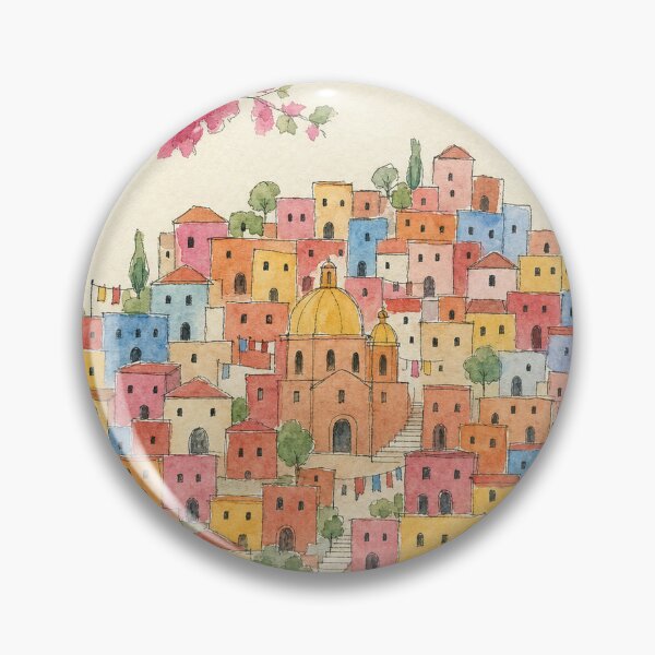 Item preview, Guanajuato Mexico - Hand Drawn Watercolor Sketch designed and sold by VisualArtsOasis.