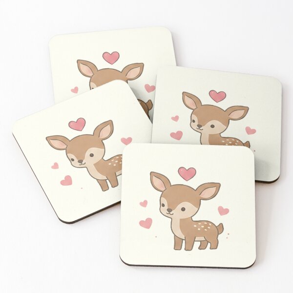 Item preview, Cute Baby Deer Fawn Pink Hearts Cottagecore Aesthetic designed and sold by Rehnair.