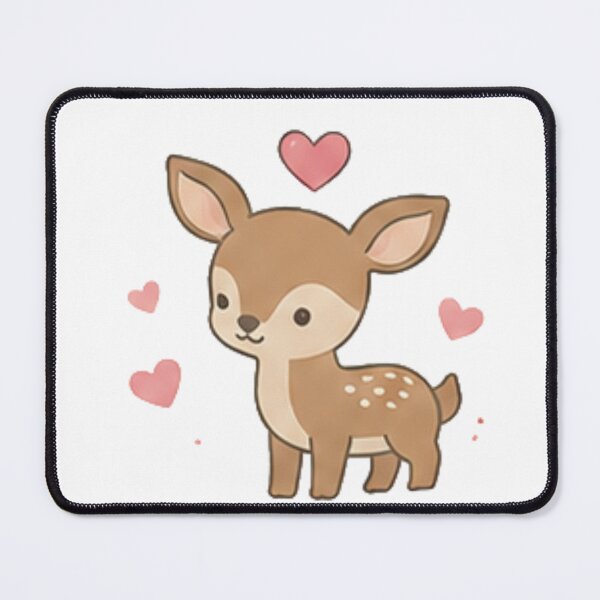 Item preview, Cute Baby Deer Fawn Pink Hearts Cottagecore Aesthetic designed and sold by Rehnair.