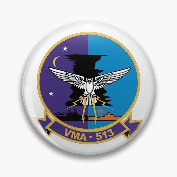 Artikelvorschau, Abzeichen des US Marine Corps VMA-513 Flying Nightmares Squadron entworfen und verkauft von CharlieDesings.