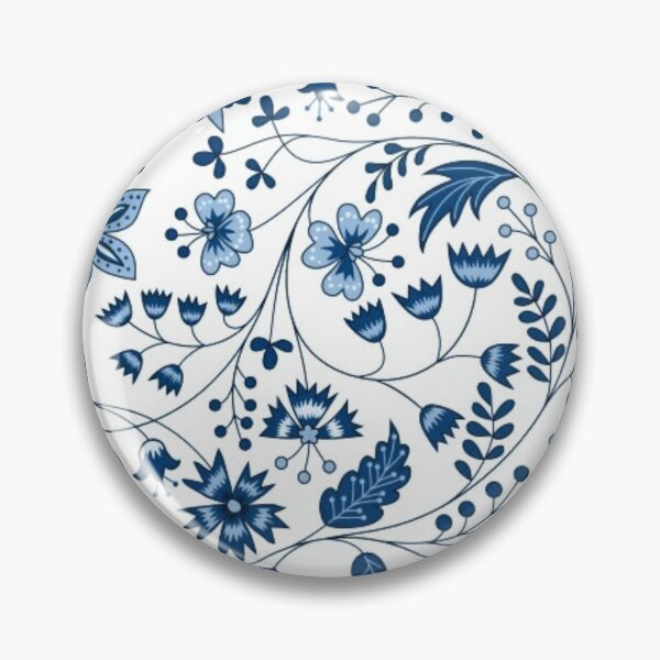 Item preview, blue floral chintz designed and sold by ritusdesigns.