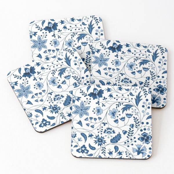 Item preview, blue floral chintz designed and sold by ritusdesigns.