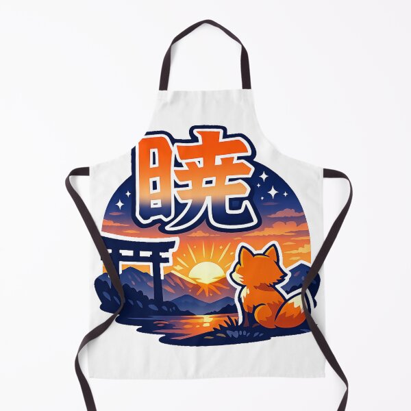 Artikelvorschau, Akatsuki-Fuchs im Morgengrauen-Sticker – Japanische Kanji 暁, Sonnenaufgangsfuchs, Torii-Tor, Kawaii-Vektorgrafik im japanischen Stil entworfen und verkauft von kawaii animal store (in Japan).