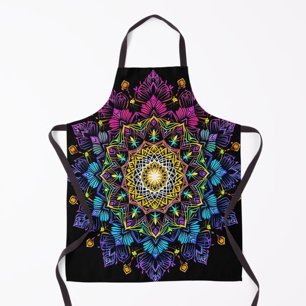 Item preview, Neon Kaleidoscope Mandala – Vibrant Rainbow Sacred Geometry Flower Art designed and sold by DreamyWallVibes.