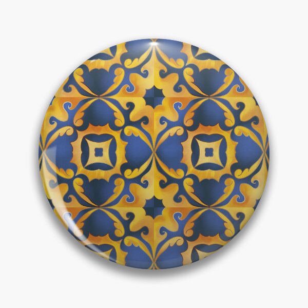 Item preview, Blue Golden Tile designed and sold by elenabdesigns.