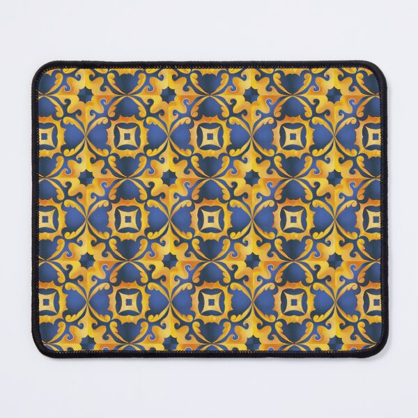 Item preview, Blue Golden Tile designed and sold by elenabdesigns.