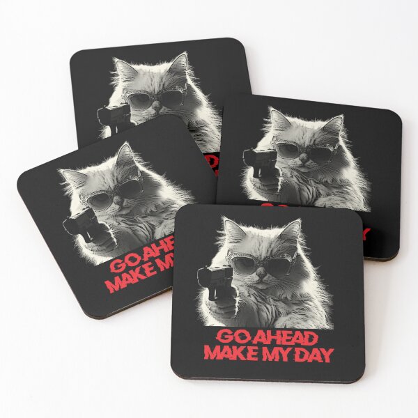 Item preview, Go Ahead Make My Day Cool Cat Gun Sunglasses Edgy Streetwear designed and sold by dobfstore.