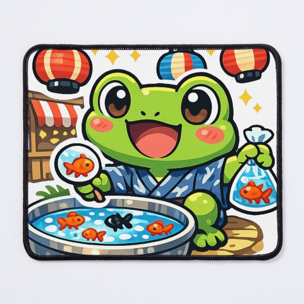 Item preview, Kawaii Frog Goldfish Scooping Sticker – Japanese Summer Festival Matsuri Anime Vector designed and sold by kawaii animal store (in Japan).