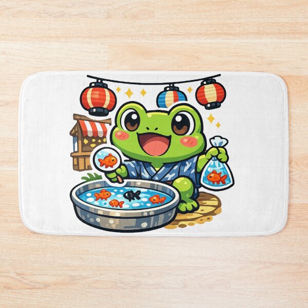 Item preview, Kawaii Frog Goldfish Scooping Sticker – Japanese Summer Festival Matsuri Anime Vector designed and sold by kawaii animal store (in Japan).