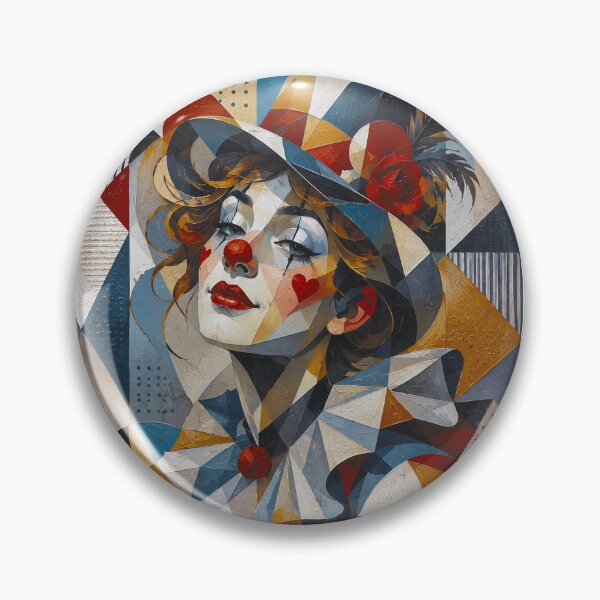 Item preview, Cubist Clown painting. designed and sold by GalleryKauffeld.