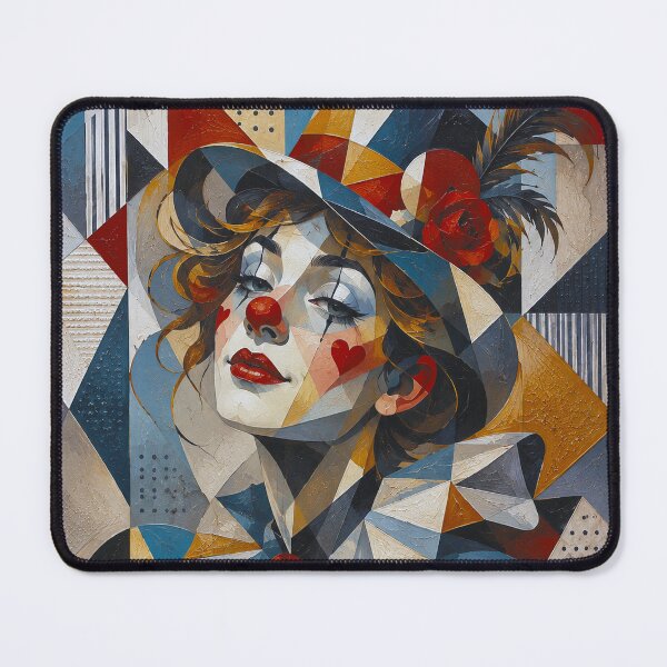 Item preview, Cubist Clown painting. designed and sold by GalleryKauffeld.