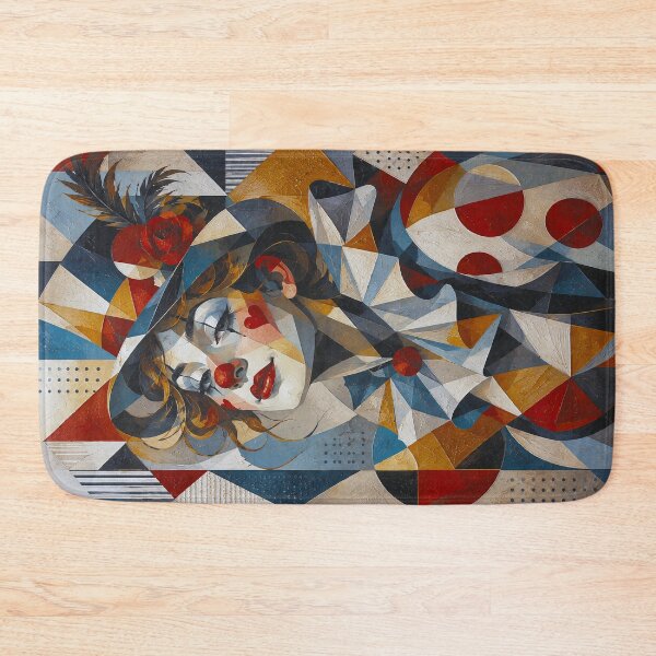 Item preview, Cubist Clown painting. designed and sold by GalleryKauffeld.