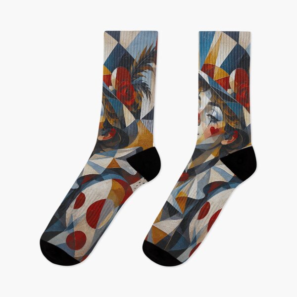 Item preview, Cubist Clown painting. designed and sold by GalleryKauffeld.