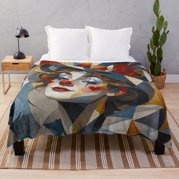 Item preview, Cubist Clown painting. designed and sold by GalleryKauffeld.