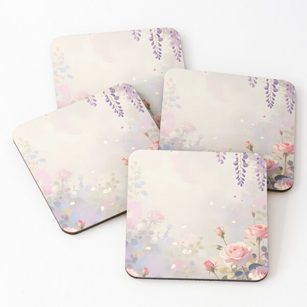 Item preview, Blooming Garden Scene with Roses and Wisteria Vines  designed and sold by SparroCreative.