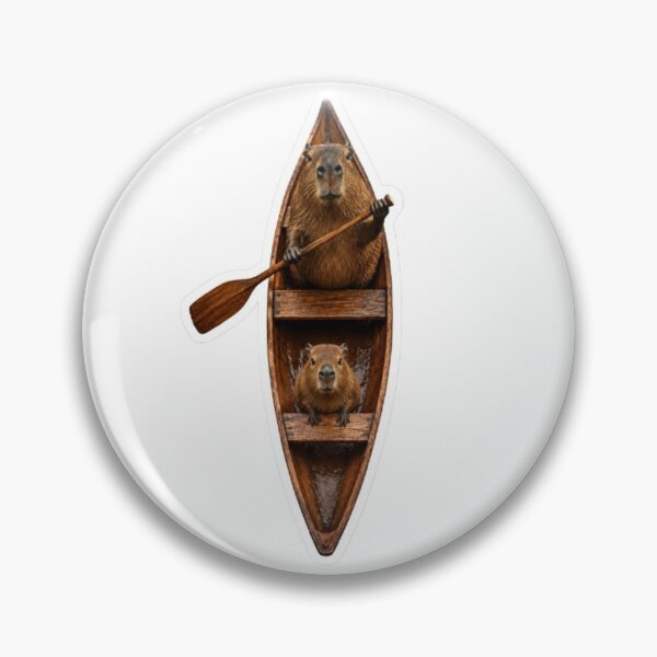 Item preview, Curious Capybara Paddling Wooden Canoe designed and sold by Snurly.