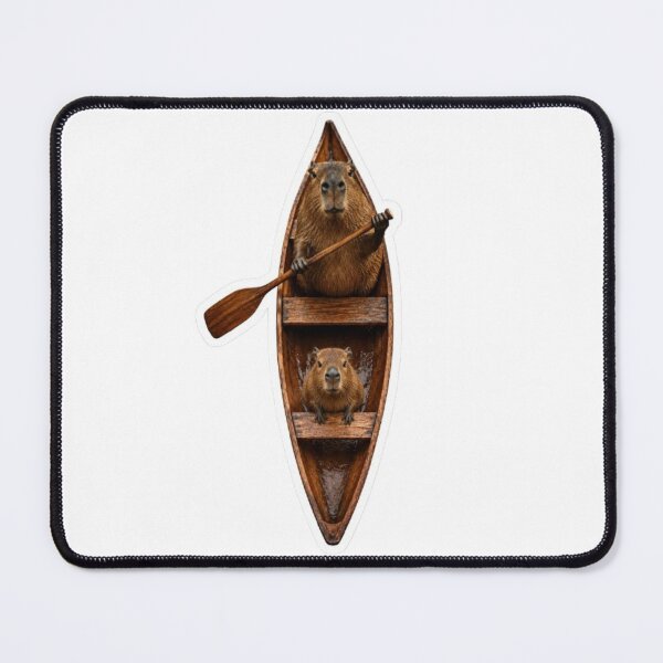 Item preview, Curious Capybara Paddling Wooden Canoe designed and sold by Snurly.