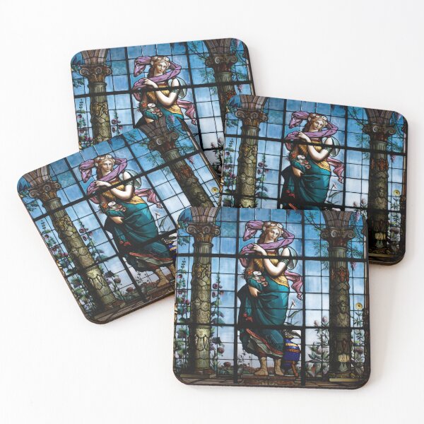 Item preview, Colorful stained glass window of a woman designed and sold by elcarnero.