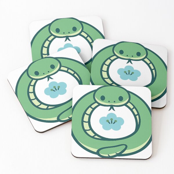 Item preview, Lucky Snake Plum Blossom Japanese Sticker | Minimalist Kawaii Zodiac Snake Vector Design designed and sold by kawaii animal store (in Japan).