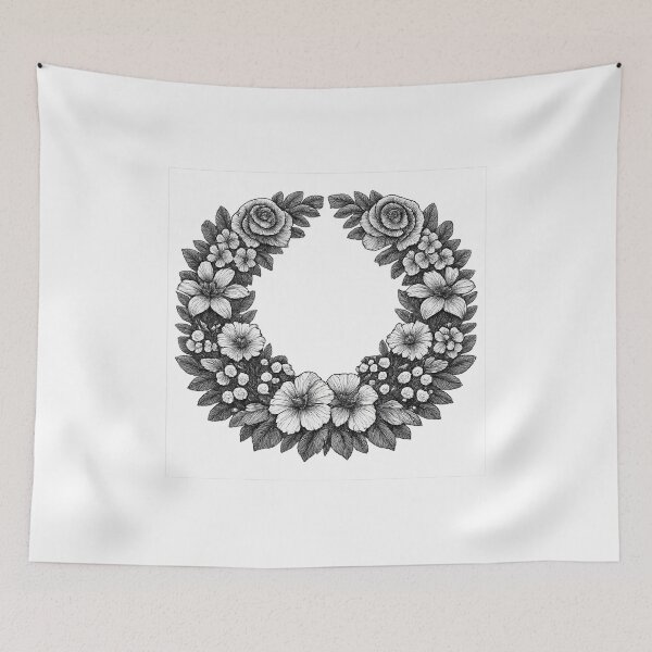 Item preview, Botanical Flower Wreath - Vintage Engraving Art designed and sold by doganstore.