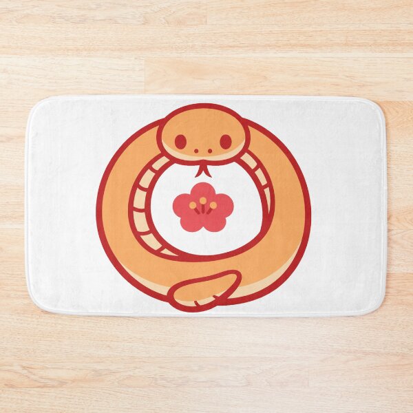 Item preview, Lucky Snake Plum Blossom Japanese Sticker | Minimalist Kawaii Zodiac Snake Vector Design designed and sold by kawaii animal store (in Japan).