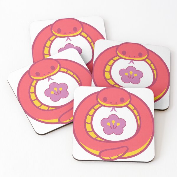 Item preview, Lucky Snake Plum Blossom Japanese Sticker | Minimalist Kawaii Zodiac Snake Vector Design designed and sold by kawaii animal store (in Japan).