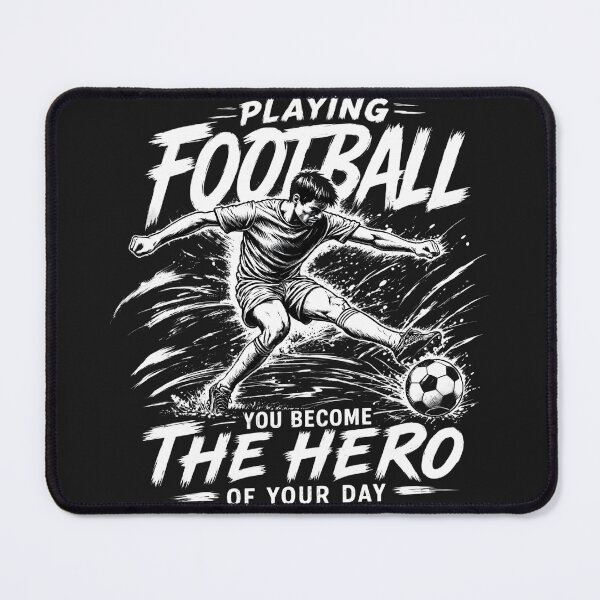 Item preview, Playing Football You Become The Hero Ink Sketch designed and sold by CloudyCatArt.