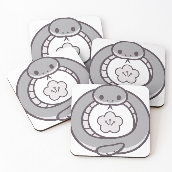 Item preview, Lucky Snake Plum Blossom Japanese Sticker | Minimalist Kawaii Zodiac Snake Vector Design designed and sold by kawaii animal store (in Japan).