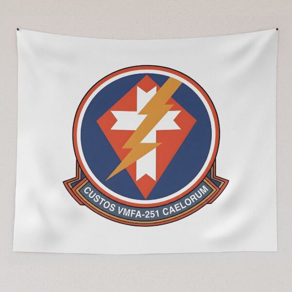 Item preview, US Marine Corps VMFA-251 Thunderbolts Squadron Patch designed and sold by CharlieDesings.