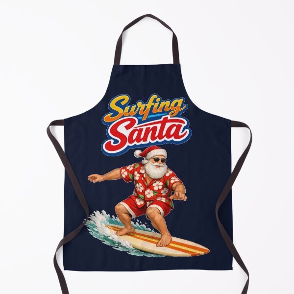 Item preview, Vintage Surfing Santa Tropical Christmas Holiday Graphic designed and sold by DeliaDesignsCo.