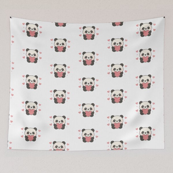 Item preview, Cute Baby Panda Holding Heart Aesthetic designed and sold by Rehnair.