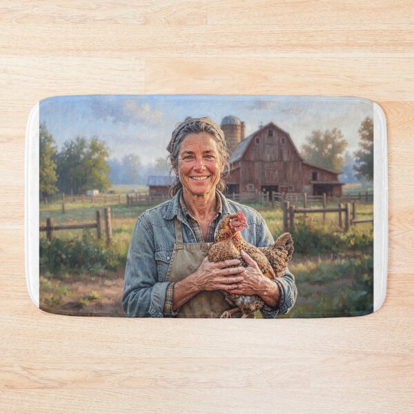 Item preview, Woman Chicken Farmer Portrait designed and sold by Home Decor Art.