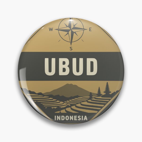 Item preview, Vintage Ubud Indonesia Rice Terrace Travel Badge designed and sold by Imaginationbeyond.
