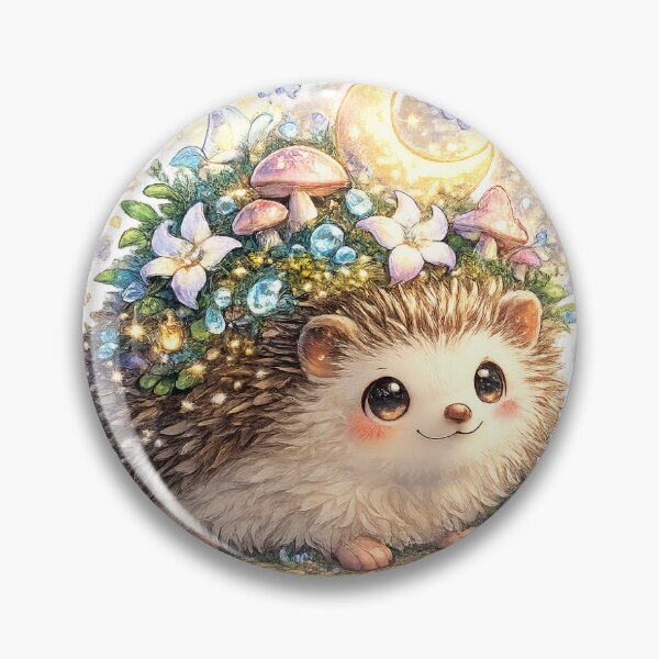 Item preview, Moon Garden Hedgehog Sticker designed and sold by blossomfun.
