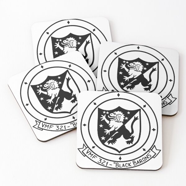 Item preview, US Marine Corps VMF-321 Black Barons Squadron Patch designed and sold by CharlieDesings.