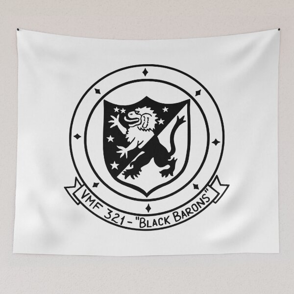 Item preview, US Marine Corps VMF-321 Black Barons Squadron Patch designed and sold by CharlieDesings.