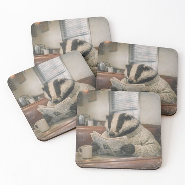 Item preview, Furry Friend Reading a Newspaper Wall Art | Cozy Animal Morning Portrait | Retro Photography Aesthetic Vintage Print designed and sold by PaintedPixels01.