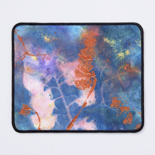 Item preview, Wet Cyanotype of a Lathyrus Latifolius, Perennial Sweet Pea or Broad-Leaved Everlasting Pea with Brusho Crystal Watercolours, Soap Suds Vinegar and Turmeric, and Acrylic Leaf Print designed and sold by LymphomaLass.
