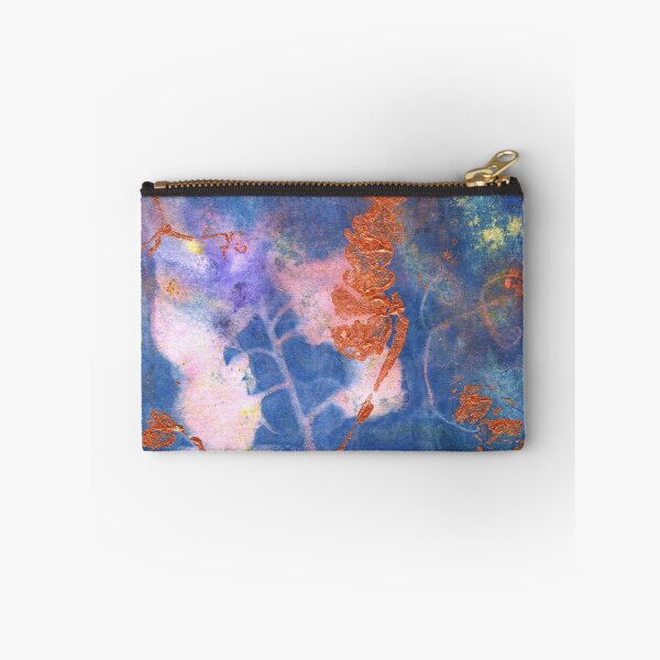 Item preview, Wet Cyanotype of a Lathyrus Latifolius, Perennial Sweet Pea or Broad-Leaved Everlasting Pea with Brusho Crystal Watercolours, Soap Suds Vinegar and Turmeric, and Acrylic Leaf Print designed and sold by LymphomaLass.