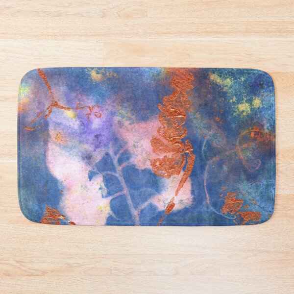Item preview, Wet Cyanotype of a Lathyrus Latifolius, Perennial Sweet Pea or Broad-Leaved Everlasting Pea with Brusho Crystal Watercolours, Soap Suds Vinegar and Turmeric, and Acrylic Leaf Print designed and sold by LymphomaLass.