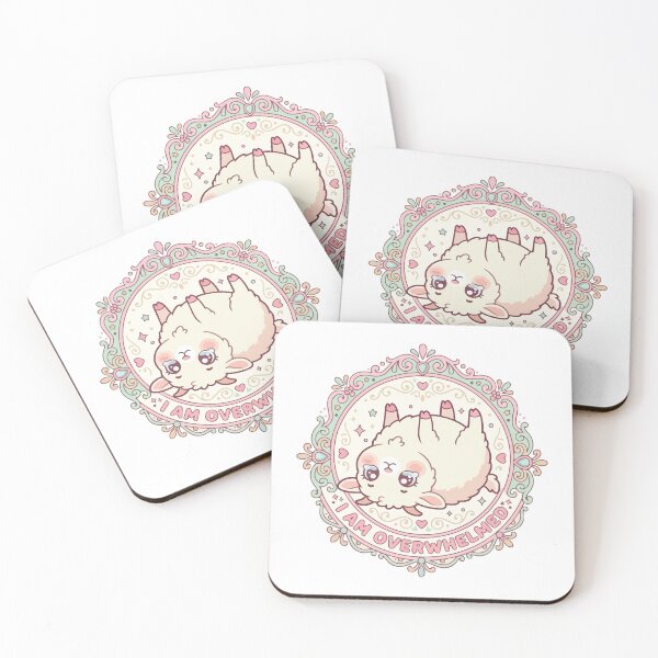 Item preview, I Am Overwhelmed Kawaii Fainting Goat Cute Meme designed and sold by Arc2020.