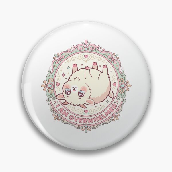 Item preview, I Am Overwhelmed Kawaii Fainting Goat Cute Meme designed and sold by Arc2020.