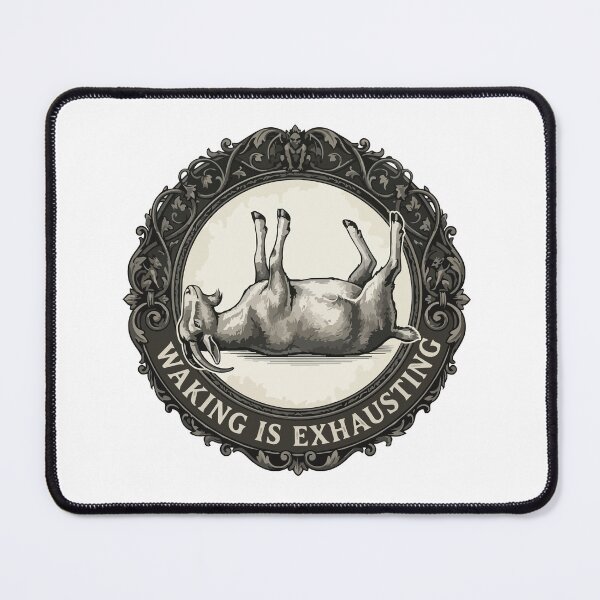 Item preview, Waking Is Exhausting Fainting Goat Gothic Etching designed and sold by Arc2020.