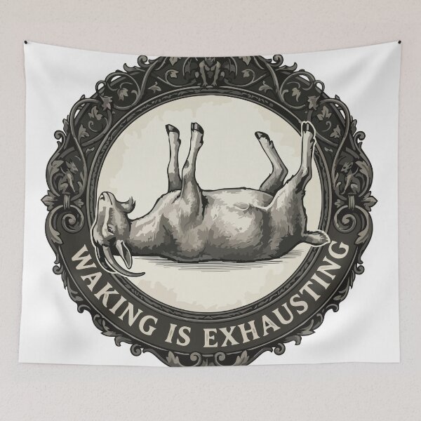 Item preview, Waking Is Exhausting Fainting Goat Gothic Etching designed and sold by Arc2020.